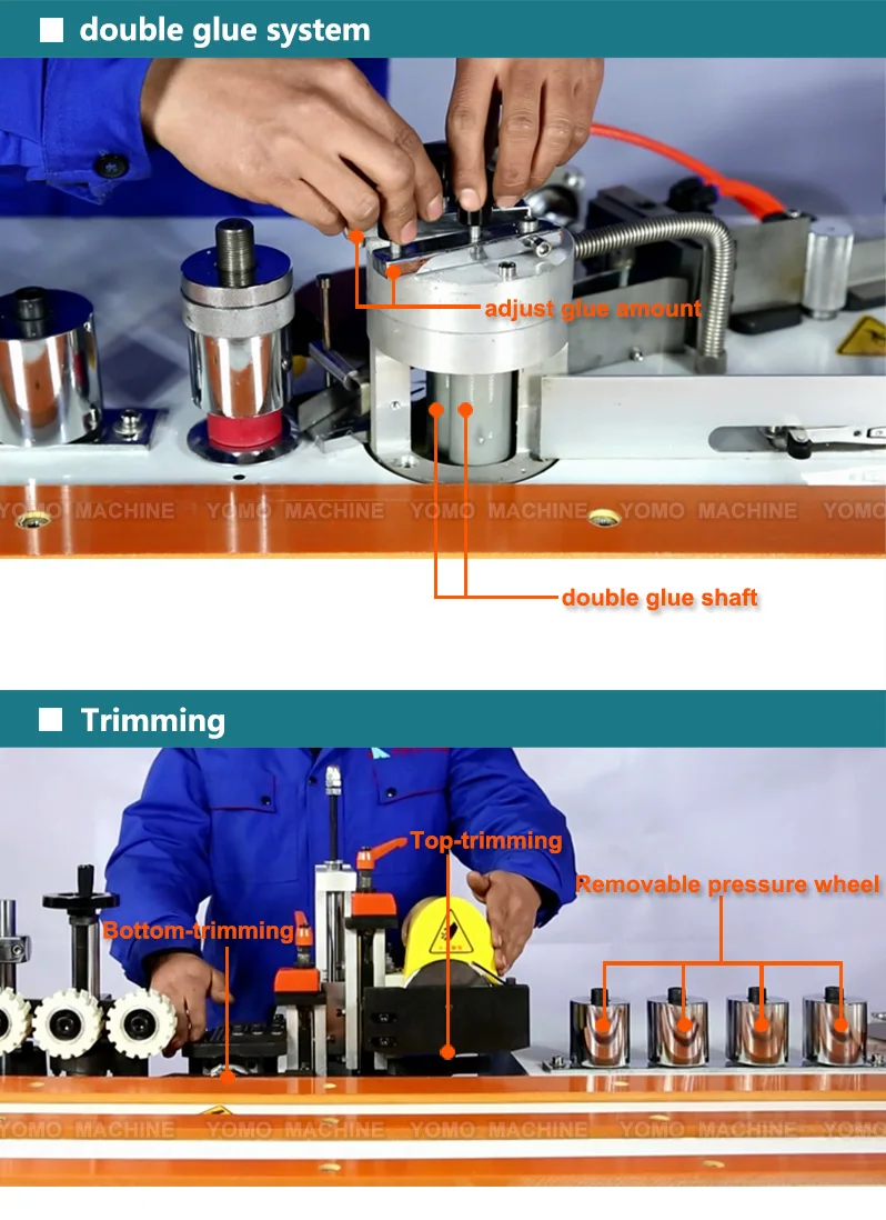 Woodworking Edge Banding Machine With Trimming Cutting Buffing Pvc