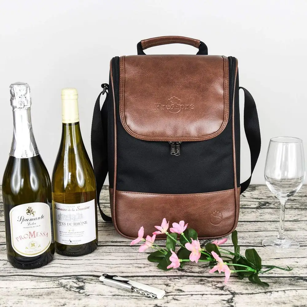

New Wine Skin Box Christmas Gift Leather General Wine Box Tote Bag, Customized color