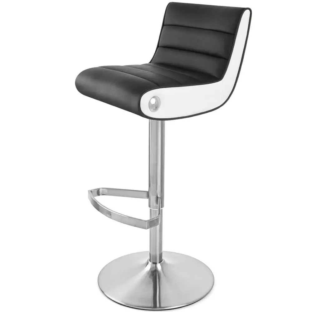 Swivel Pub Bar Stool High Chair With Brushed Metal Base ...