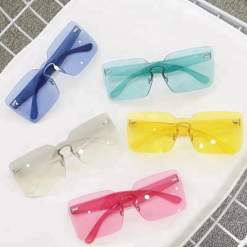 

Assorted Colors Rimless Frame Women China Factory Sun Glasses Transparent Sunglasses, Pantone color