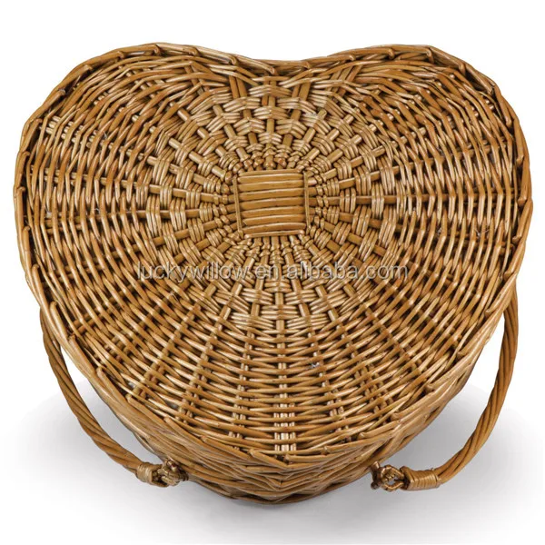 New Heart Shaped Wicker Picnic Basket With Lid Buy Wicker Picnic