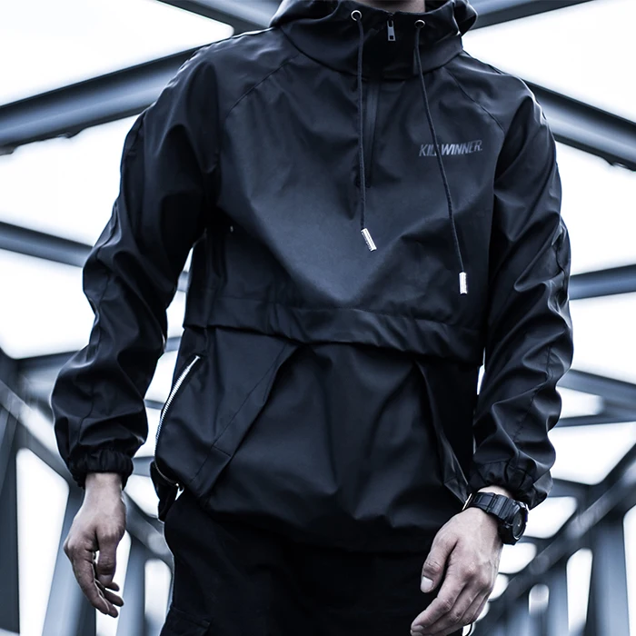 

Killwinner tech wear spring and autumn trend brand black couple tops men leather waterproof outdoor sports bomber jackets