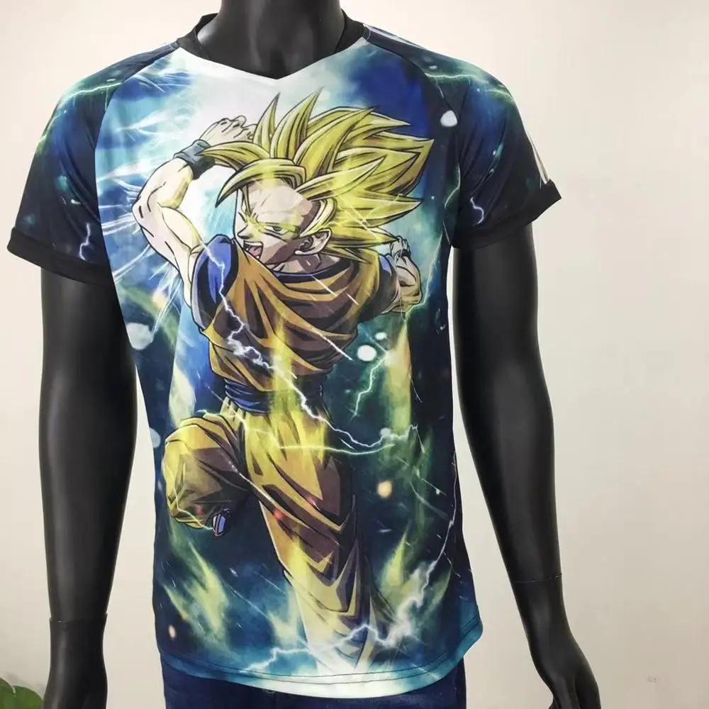 2019 newest 3D Camisetas Anime Dragon Ball Z Super Saiyan v neck t shirts Anime Vegeta 3D t shirt Women/Men Summer Casual tees