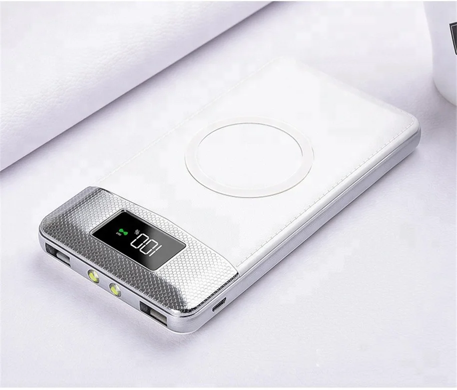 

Qi Wireless 20000mAH Portable Charger Power Bank for Mobile Phone External Battery, Black white pink blue