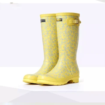 womens yellow rubber boots