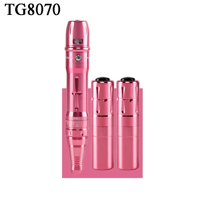 

OEM Microblading Eyebrow Embroidery Tattoo Lip Cosmetic Two Pieces Battery Permanent Makeup Machine with Rose Gold Silver, Rose gold and silver