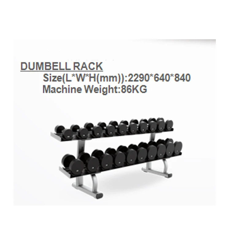 

Door To Door Color Rubber 10 Pair 3 Tier Dumbbell Set Commercial Rack, Grey
