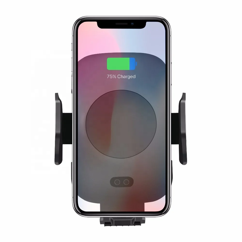 

KC%QI 2019 new products infrared induction wireless charger for car with fast charging for C9-A can be opened by finger-pressing