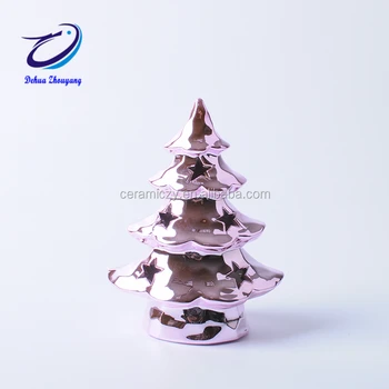 Ceramic Tabletop Christmas Tree With Miniature Ornaments Ceramic Tabletop Christmas Tree With Miniature Ornaments