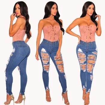 extreme ripped jeans womens