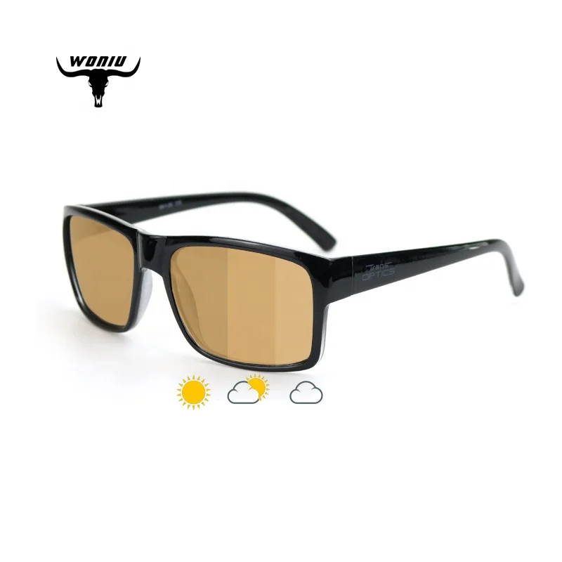 

QM49 hot fashion mens brown lenses square frame Polarized uv400 photochromic sunglasses 2019