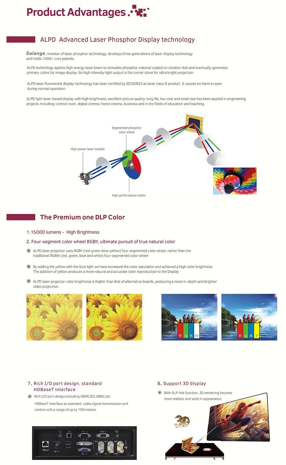 15000 Ansi Lumens Outdoor Advertising Building Wall Christmas Laser Light 3D Projector with 1920*1200p 700 inch Project Screen