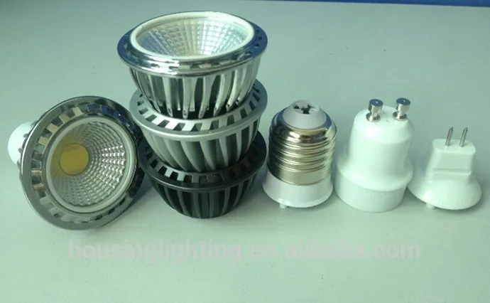 mr16 3w cob led punto de luz bombillas astilla negro cubierta de cromo