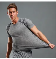 

OEM printed logo breathable athletic fitness tops gym wear men t shirt wholesale