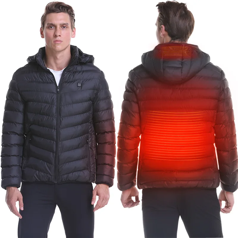 Custom Winter Down Jacket Womens Mens Heated Jacket Rechargeable Heating Jacket USB Smart Heated Clothing