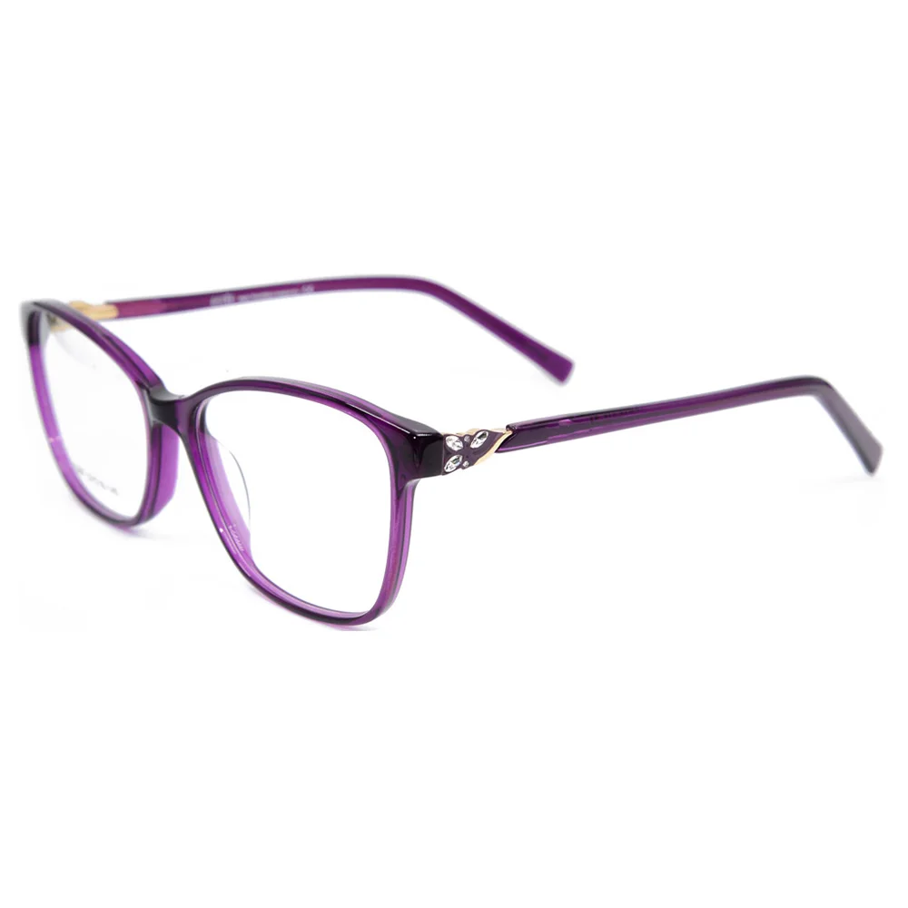 

Popular Acetate Spectacle Bright Color Eyewear with Diamond for Women, Custom colors