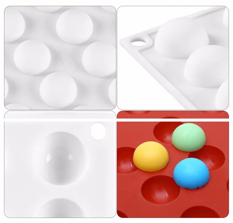 Nonstick Silicone Cake Mold 35 Cavity Mini Half Round