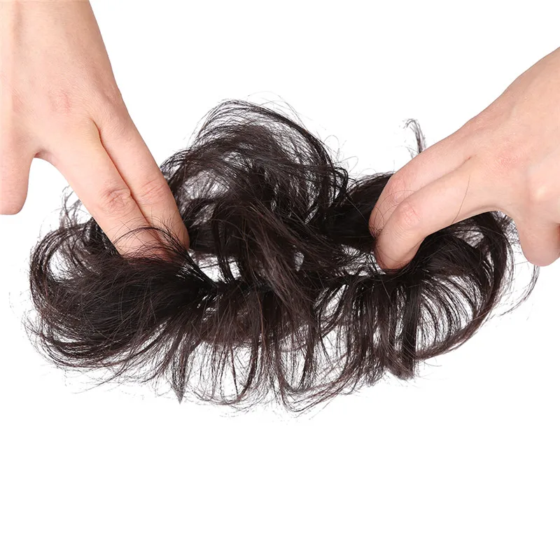 Women Brazilian Hair Donut Buns Human Hair Chignon Up Do Chignon