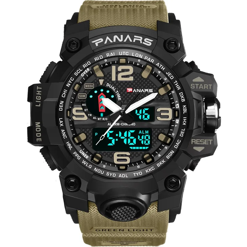 

PANARS Hot Seller Men Wrist Watches Reloj Deportivo Analog Digital Sports Watch, Black;green;khaki