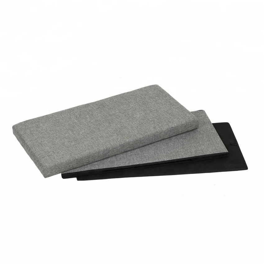 
Grey Linen fabric folding storage foot stool ottoman 