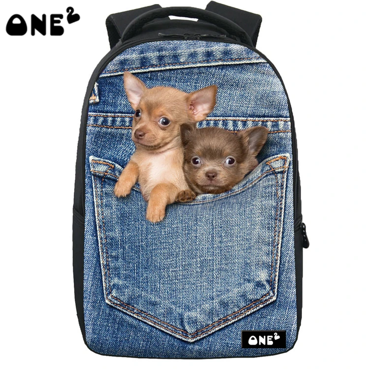 

ONE2 design cute dogs printed sport laptop backpack bags large capacity lightweight laptop compartment, Customized