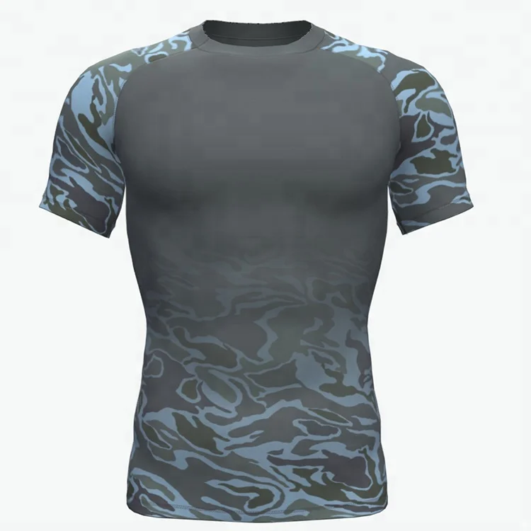 

China custom Gym logo black rashguard uv rash guard shirts, Customized color