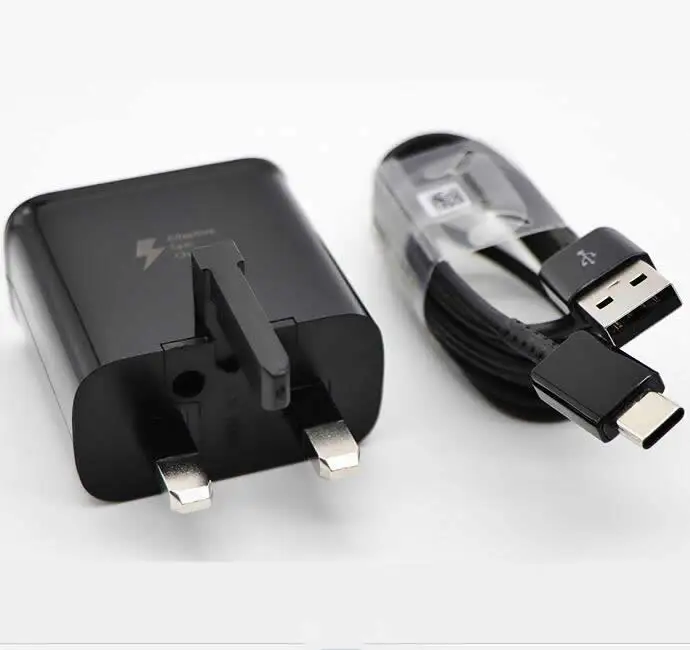 

Wholesale 2in1 Fast Charging Adaptive with UK plug Charger+1.3M Micro USB Cable For Samsung Galaxy S8 S9 S10