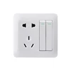 FIKO Wall type 86 hotel PC white two-position switch double control with two three-pole five-hole electric lamp socket