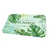 Wholesale Flannel Fabric Green Plant Printed Rug Fit Kitchen Bath Mat
