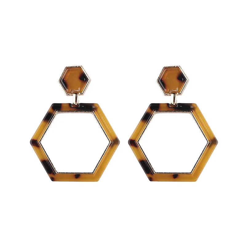 

Simple geometric hexagon resin earrings earring factory china, N/a