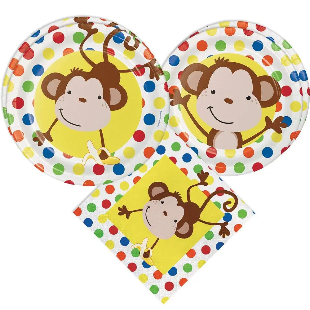 Safari Party Tableware Safari Party Supplies Blue Orchards Safari Party Standard Party Packs 65+ Pieces for 16 Guests!