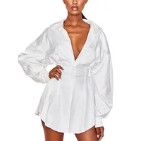 

White Shirt Dress Women Casual Long Sleeve