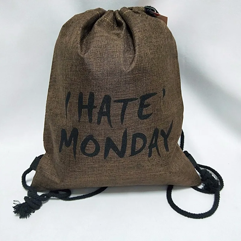 优质定制实用麻袋男士女士帆布户外抽绳袋运动背包