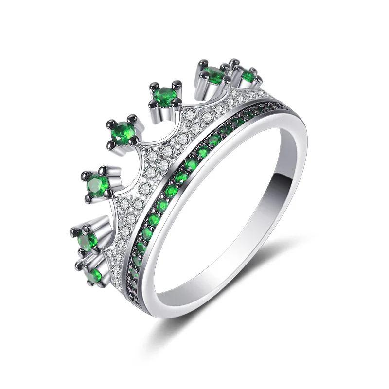 

Hainon Rings jewelry women 2018 shiny green zircon cross fashion jewelry romantic wedding ring wholesale