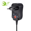 CE FCC Approval EU plug Multi outputs 3/4.5/5/6/7.5/9/12V adjustable Voltage Power adapter 12v 1A 12w Switching Power Supply