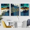 New Chinese Landscape Abstract Golden Bird Fish Butterfly Pictures Decorative Painting Canvas Prints for Home Wall Decor