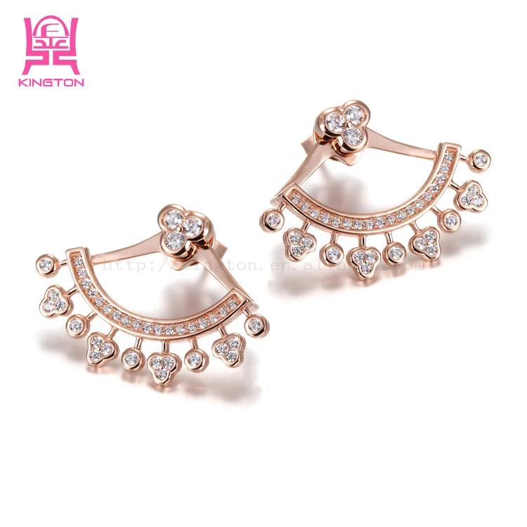 

fashion zircon beaded silver earring jewelry ,women accessories china