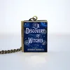 A Discovery of Witches Book Locket Necklace keyring silver & Bronze tone