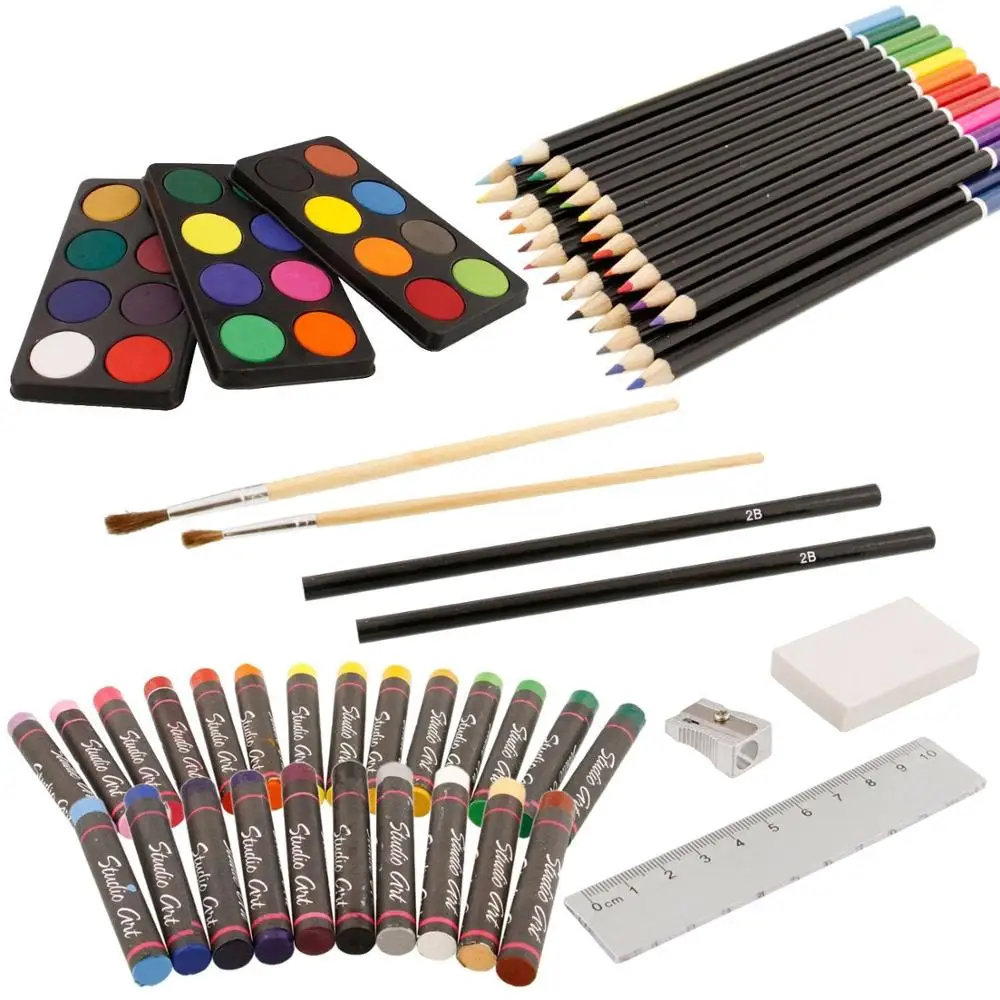 
Quality Mediums Guaranteed 84 Piece Deluxe Art Supplies Drawing Set in Wooden Case 