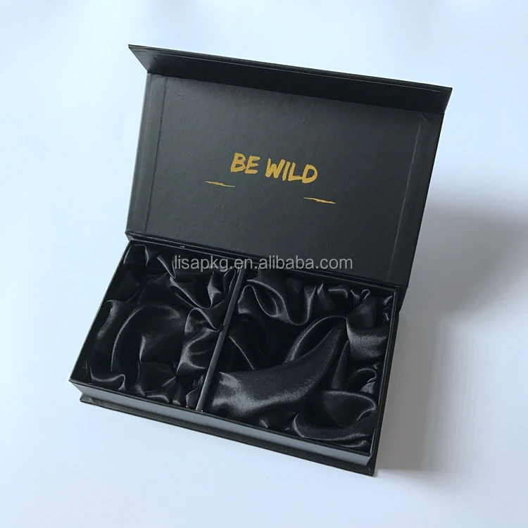 Custom Luxury Printed Matt Black Packaging Box With Satin
