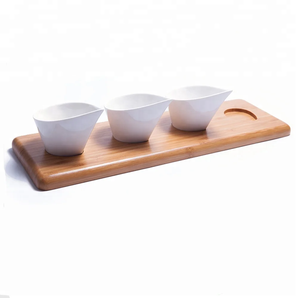 Kitchen Condiment Dessert Serving Dish Snack Sauce Tray Plate Set With