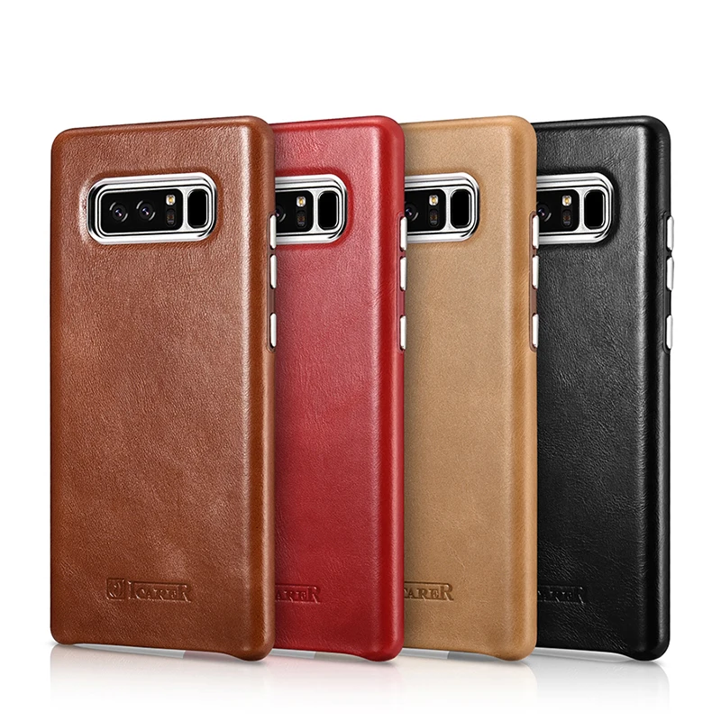 

ICARER High Quality Premium Leather Phone Case for Samsung Galaxy Note 8, Black;brown;red;khaki