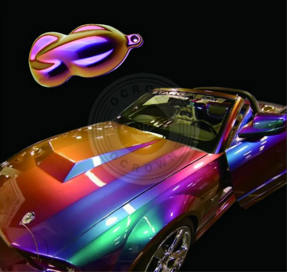 Авто хамелеон купить. Краска хамелеон хром пигмент. Цвет машины хамелеон. Машина меняет цвет. Неоновый цвет машины.