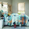 85gsm Microfiber Printed Bed Sheet Set Sunny Simple Plaid Bedding Set with Smile Mustache duvet cover