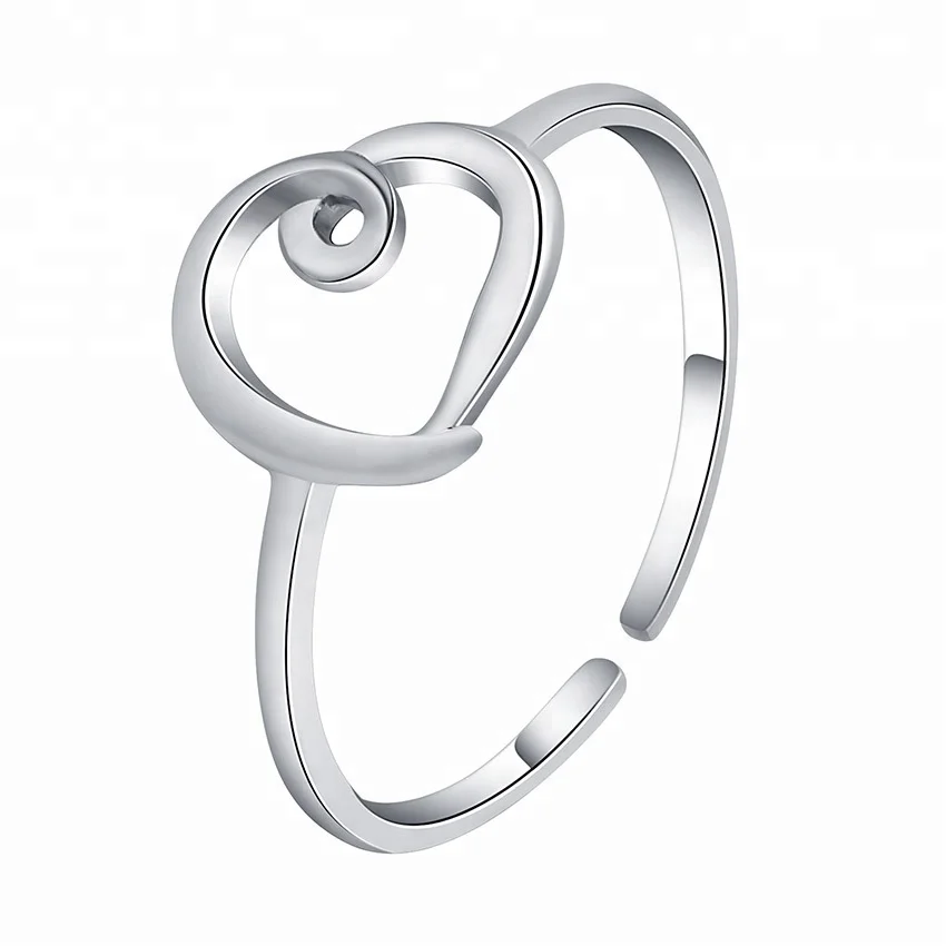 

Fashion Jewelry 2018 Love Heart Shape 925 Sterling Silver Ring