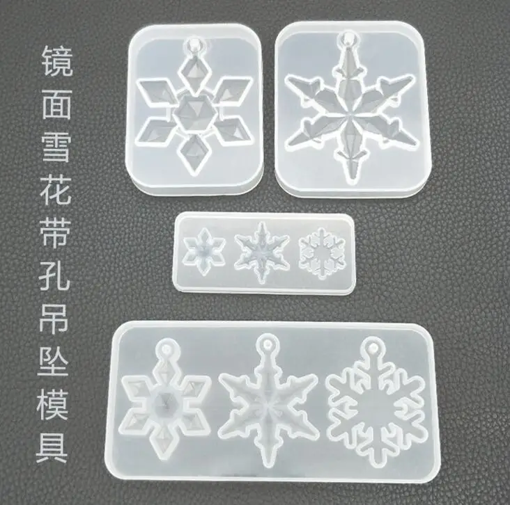 

WIIPU Mirror snowflake jewelry pendant silicone mold Christmas crystal mold pendant