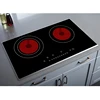 Doopen Frequency Black Panel Single Ending Drive Aluminum Coil 2 Head Built-In Type Electric Ceramic Cooker For Countertop