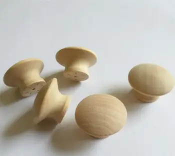 1 Wood Knob Round Shape Wooden Cabinet Knob Drawer Wood Handle