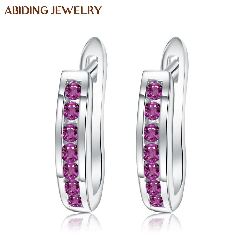 

Abiding Simple Design Natural Rhodolite Garnet Earrings Most Popular 925 Sterling Silver Valentine's Gift Earrings Jewelry