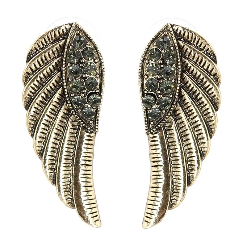 

JuJia Stock Hot Sale Unique design gold angel wing earrings for women, Picture